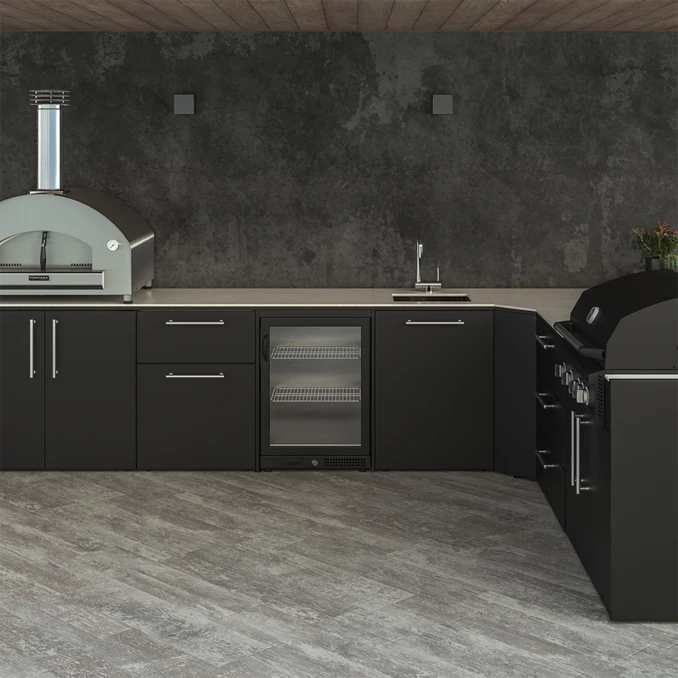 FONTANA | Kuchnia ogrodowa | BBQ Lumen 5 | Neolit Pietra di Luna | Inox | ELYSIA