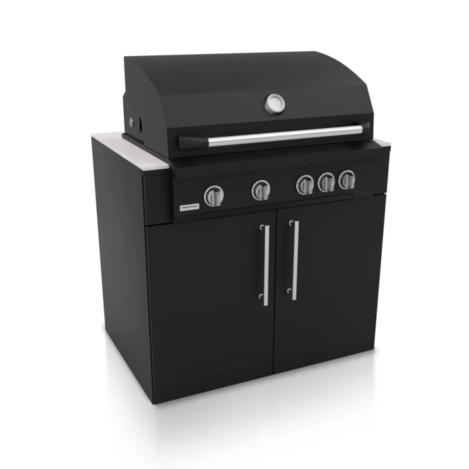 FONTANA | Kuchnia ogrodowa | BBQ Lumen 5 | Neolit Pietra di Luna | Inox | ELYSIA