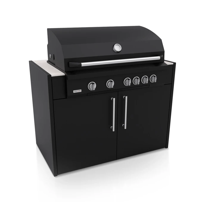 FONTANA | Kuchnia ogrodowa | BBQ Lumen 6 | Neolit Pietra di Luna | Inox | ELYSIA