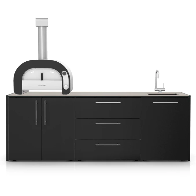 ZESTAW FONTANA | Kuchnia ogrodowa | Lineare | Neolit Pietra di Luna | Inox | ELYSIA