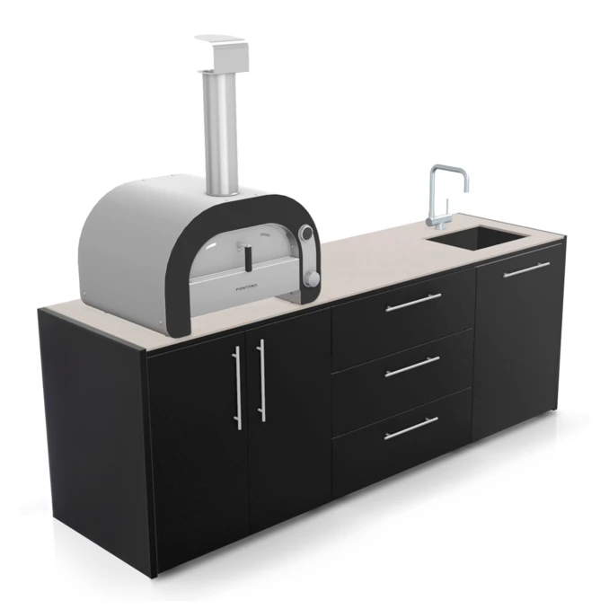 ZESTAW FONTANA | Kuchnia ogrodowa | Lineare | Neolit Pietra di Luna | Inox | ELYSIA