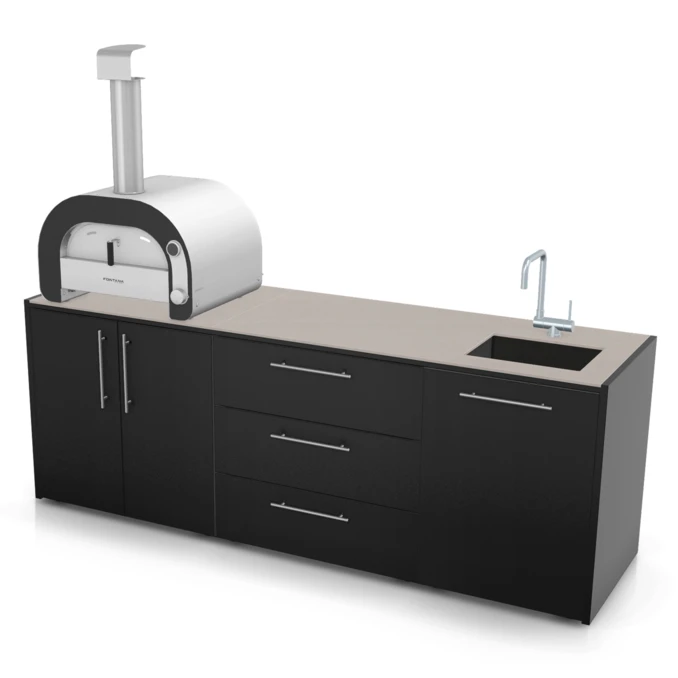 ZESTAW FONTANA | Kuchnia ogrodowa | Lineare | Neolit Pietra di Luna | Inox | ELYSIA