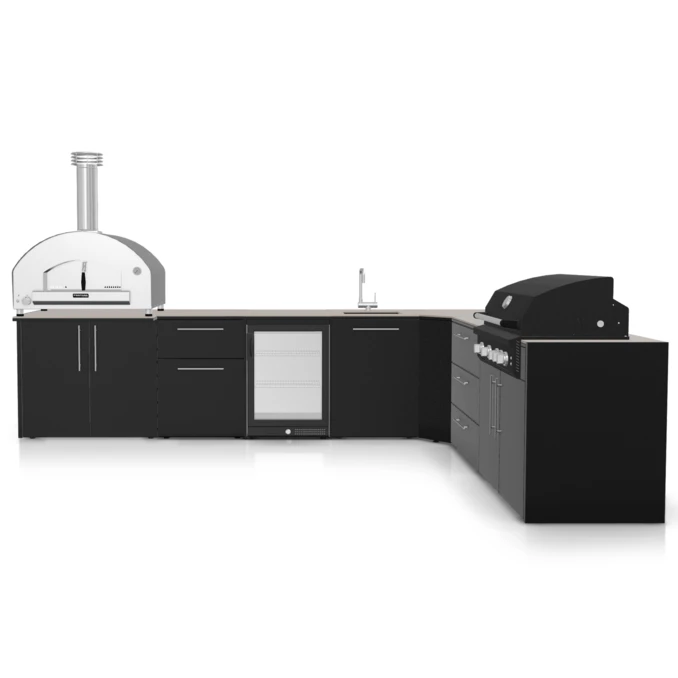 ZESTAW FONTANA | Kuchnia ogrodowa | Angolare | Neolit Pietra di Luna | Inox | ELYSIA