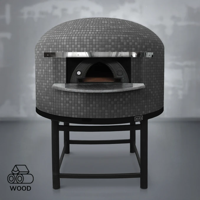 Piec do pizzy opalany drewnem | NAPOLI M120 – 5 szt. Ø 33 cm | ALFA FORNI – STANDARD | GREY