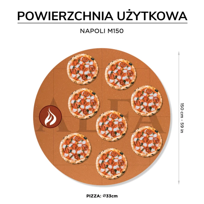 Piec do pizzy opalany drewnem | NAPOLI M150 – 8 szt. Ø 33 cm | ALFA FORNI – STANDARD | WHITE