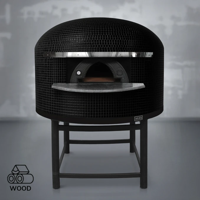 Piec do pizzy opalany drewnem | NAPOLI M90 – 3 szt. Ø 33 cm | ALFA FORNI – PREMIUM | BLACK