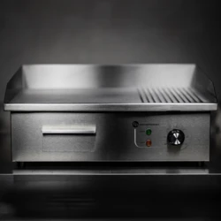 Płyta grillowa elektryczna | BBQ MINI | Ryflowana-Gładka  - PREMIUM