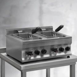 Frytownica gastronomiczna elektryczna z kranem 10+10l | FRITTA PRO DUO | PREMIUM