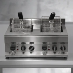 Frytownica gastronomiczna elektryczna z kranem 10+10l | FRITTA PRO DUO | PREMIUM