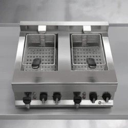 Frytownica gastronomiczna elektryczna z kranem 10+10l | FRITTA PRO DUO | PREMIUM